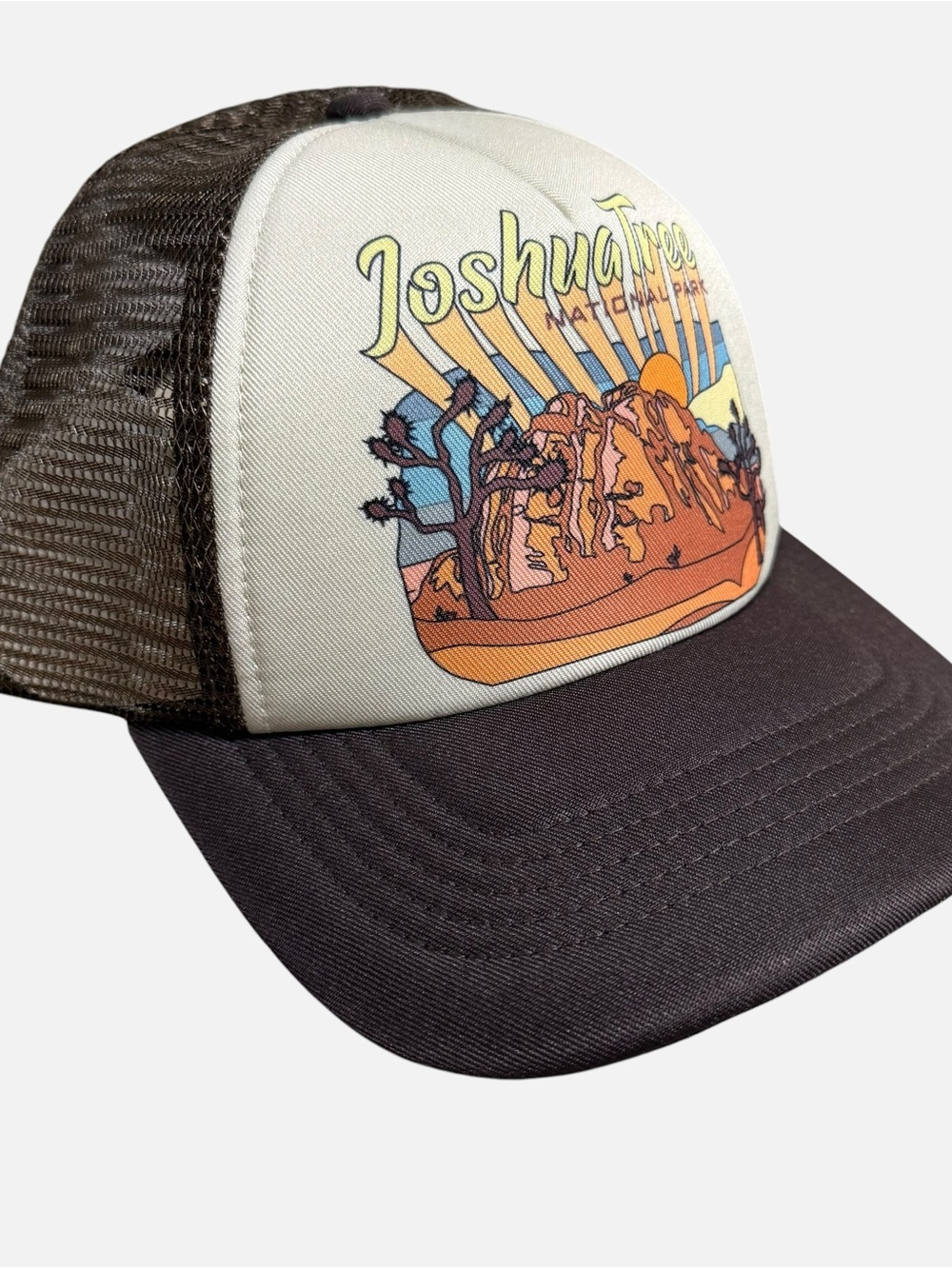 Joshua Tree National Park Trucker Hat Snapback Desert Graphic NWT Brown - Picture 2 of 7